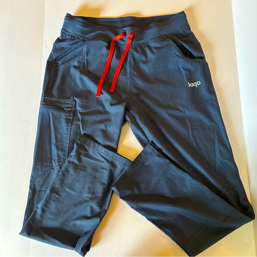 Lago 3 Pocket Scrub Pants, Ladies Size M, Color - Denim Blue